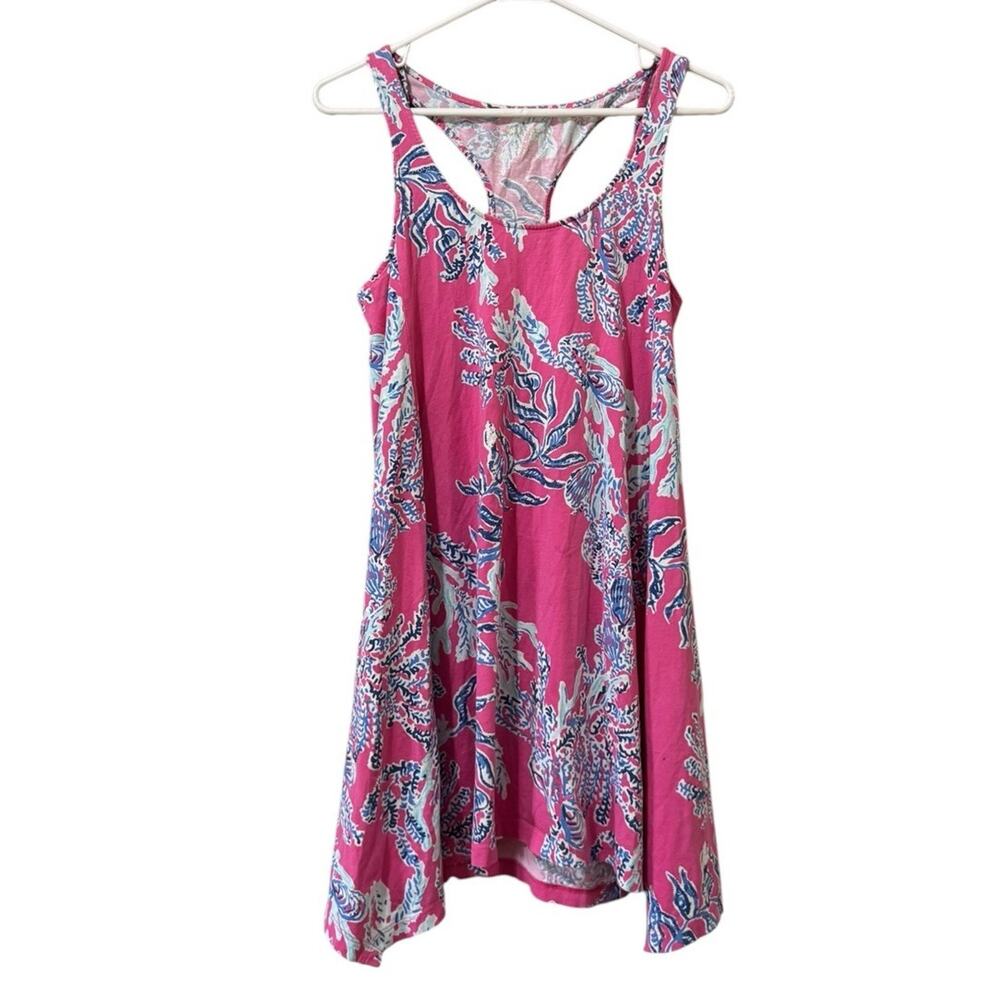 Lilly Pulitzer Women Size Small Halter Neck Dress‎ Pima Cotton Hawaiian Tropical
